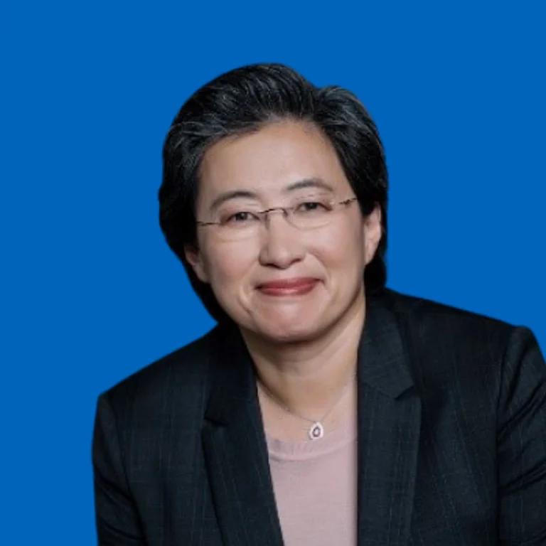 Original editorial portrait illustration for Lisa Su